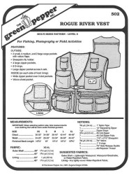 502 GREEN PEPPER HIM HER CARGO ROGUE RIVER VEST PATTERN XS-XL